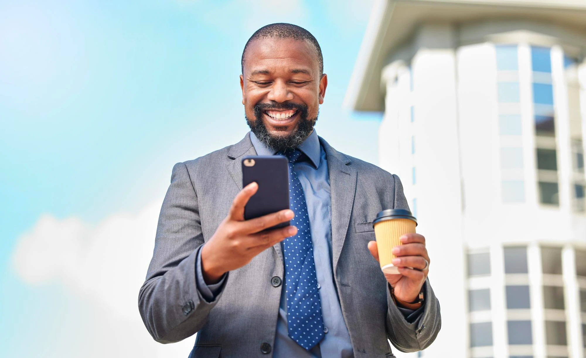 Businessman using smartphone